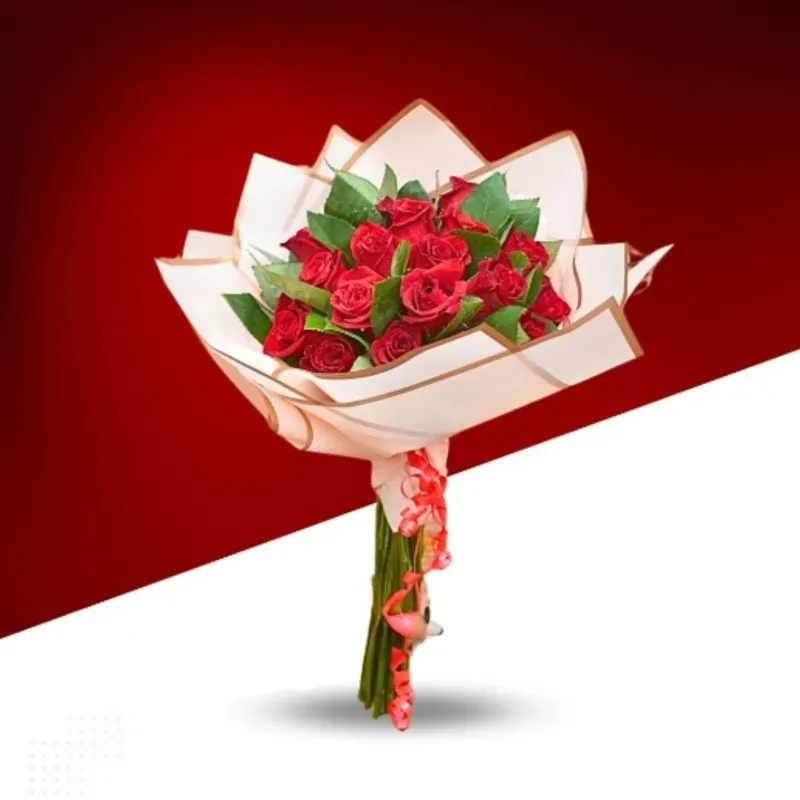 Ramo redondo de 25 rosas rojas