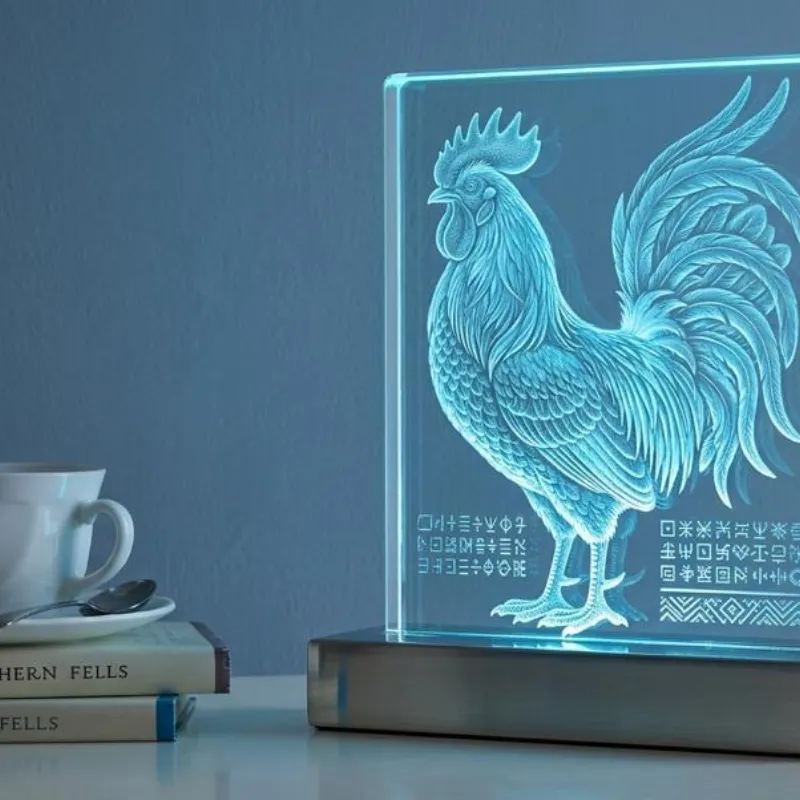 Lámpara Panel Retro en Cristal y Acero