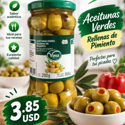Aceitunas verdes rellenas de pimiento-
