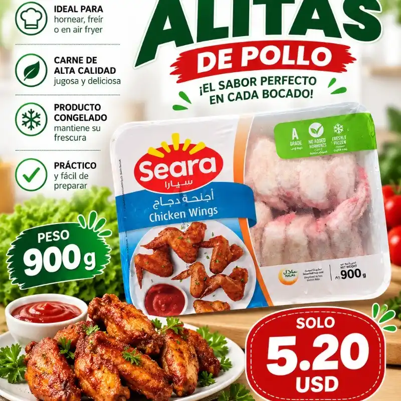 Alitas de pollo - 900g -