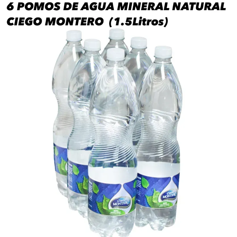 Blíster de 6 pomos de agua 1.5 litros