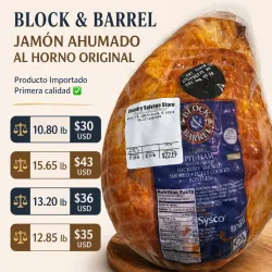 Block & Barrel Jamón Ahumado Al Horno Original- 13.20 lb