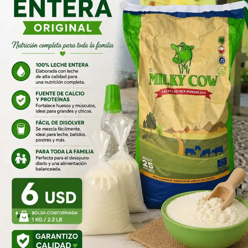 Bolsa Conformada de Leche en Polvo entera ( 1kg/2.2lb)