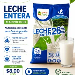🥛Bolsa de leche entera Macrofood - 1kg