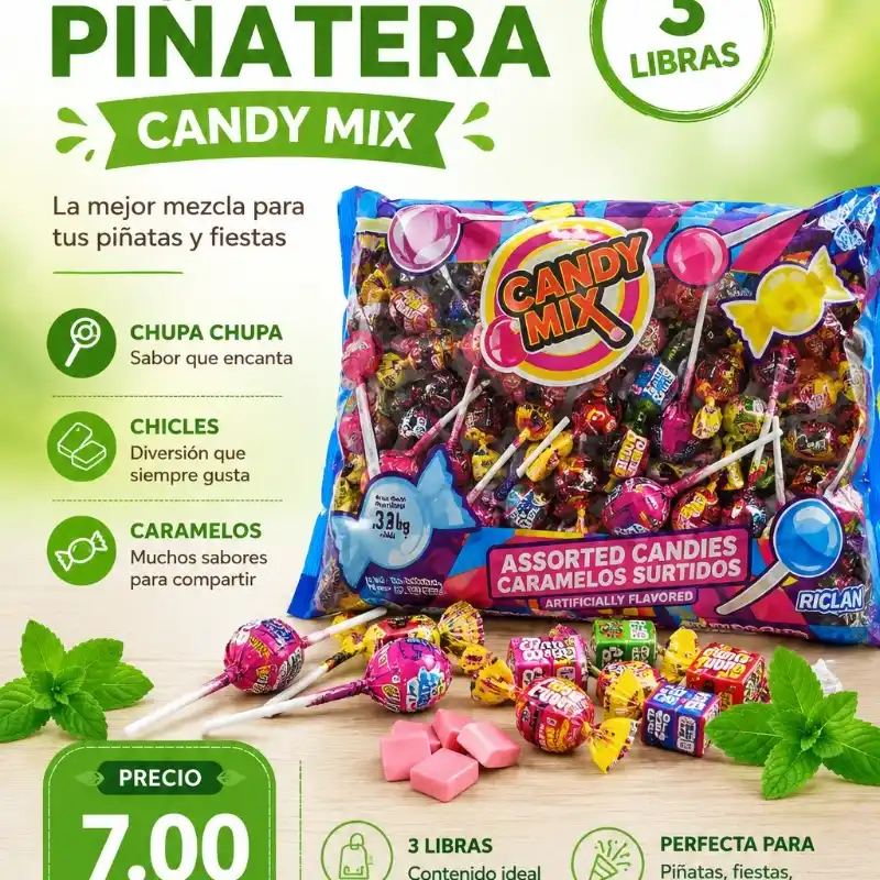🎉 Bolsa Piñatera Candy Mix – 3 lb / 1.36 kg