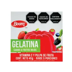 Boom Gelatina 40g  Sabor frutos rojos 