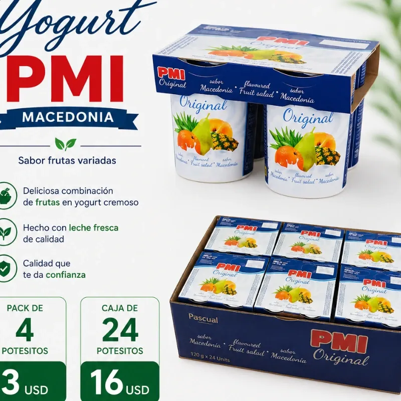 Caja de 24u - Yogurt PMI Sabor Macedonia-