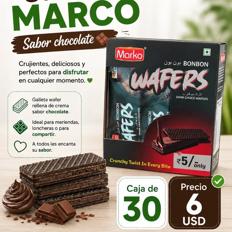 📦 Caja de 30 Sorbetos Marco de Chocolate 🍫