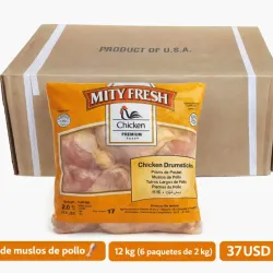 Caja de 6 paquetes de muslos de pollo (12kg/26.7lb)