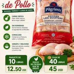 Caja de pollo 40 libras ( 4 paquetes de 10 libras)