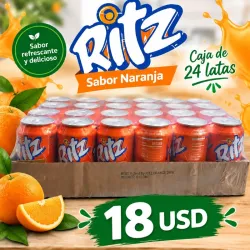 Caja de Refresco Ritz - Naranja- 24 latas