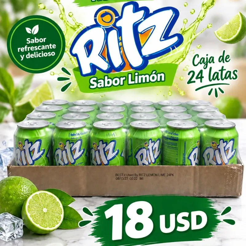 Caja de Refrescos Ritz - Limón- 24 latas