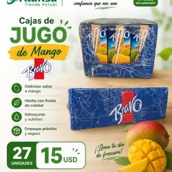 Cajas de Jugos Bravo «Sabor Mango» 27 cajitas
