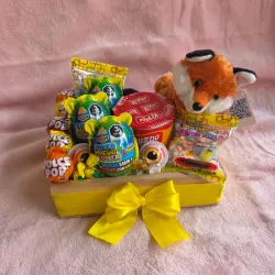 Canasta Mágica 🌈 (Con Peluche de Zorrillo y chuches)