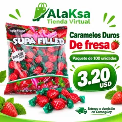 🍬 - Caramelos duros - Sabor fresa - Paquete de 100 unidades