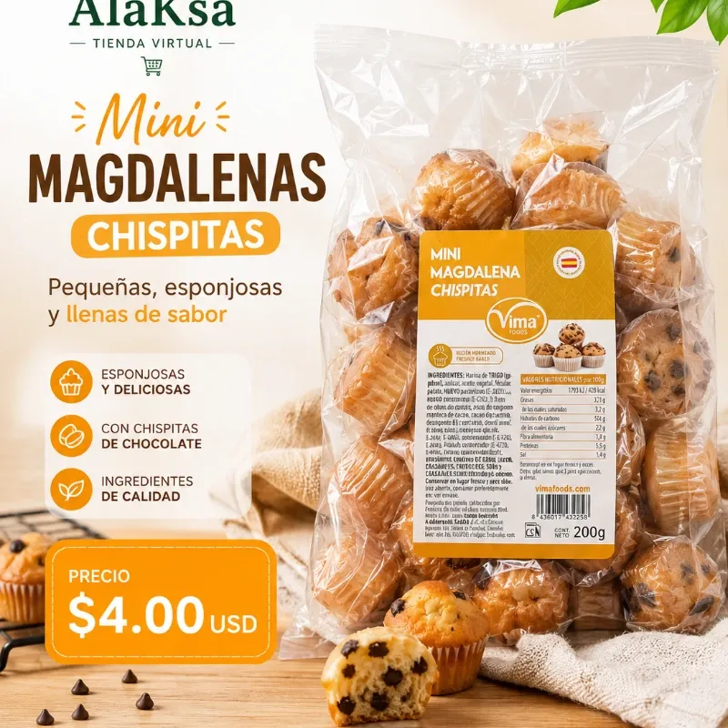 Mini Magdalenas Chispitas ( Paquete 200g)