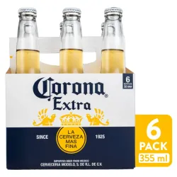  Cerveza Corona 👑  – Pack de 6 (355 ml c/u)  