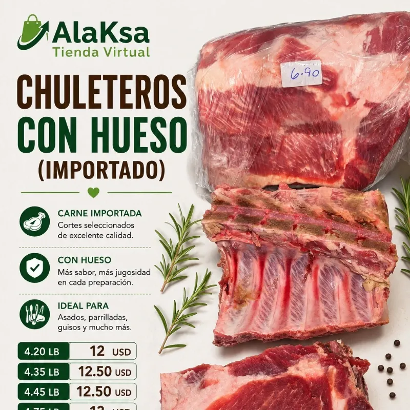 Chuletero de cerdo ( Natural ) 5.80 lb