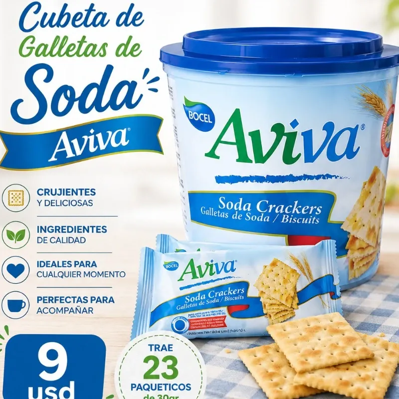 Cubeta de Galletas de Soda Aviva ( trae 23 paqueticos )-