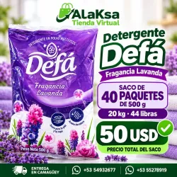 Saco de 40 paquetes de detergente Defá- 500g c/u -