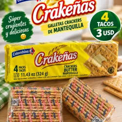 Galletas Crakeñas - De Mantequilla- 4 tacos