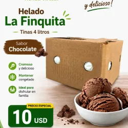 Helado «La Finquita» Chocolate - Tina 4 litros