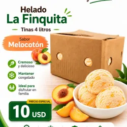 Helado «La Finquita» Melocotón 🍑- Tina 4 litros