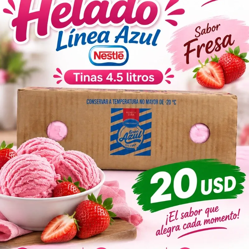 Helado Sabor Fresa 🍓-Línea Azul «Nestlé» 4.5 litros
