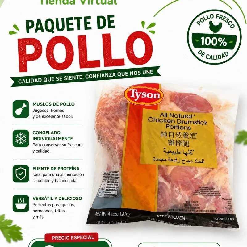 🍗 - Muslos de pollo «Sellado» 1.81kg/4 lb -