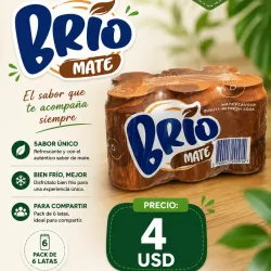 Pack de 6 latas - Refresco Brío- Mate -