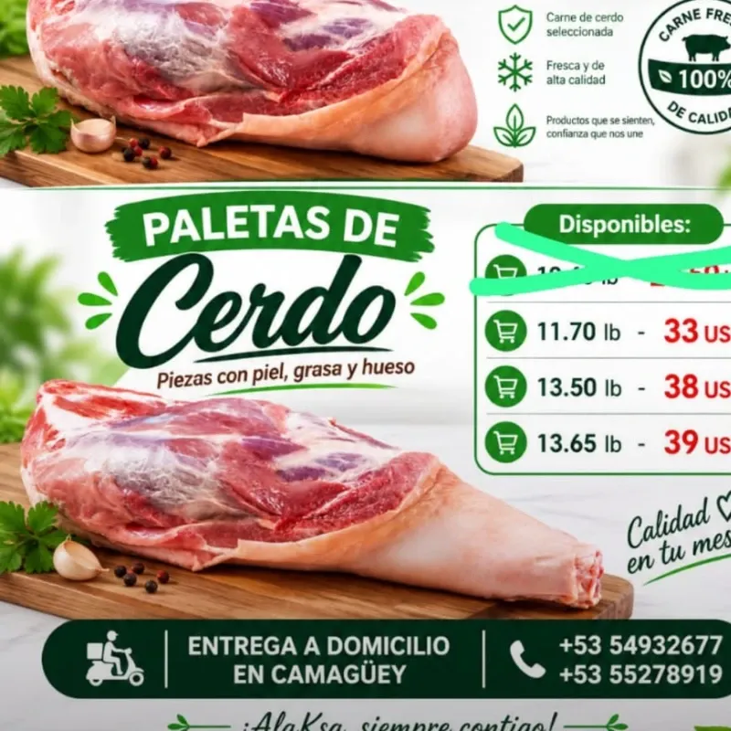 Paleta de Cerdo Natural 🐷 (carne fresca) - 13.65 lb