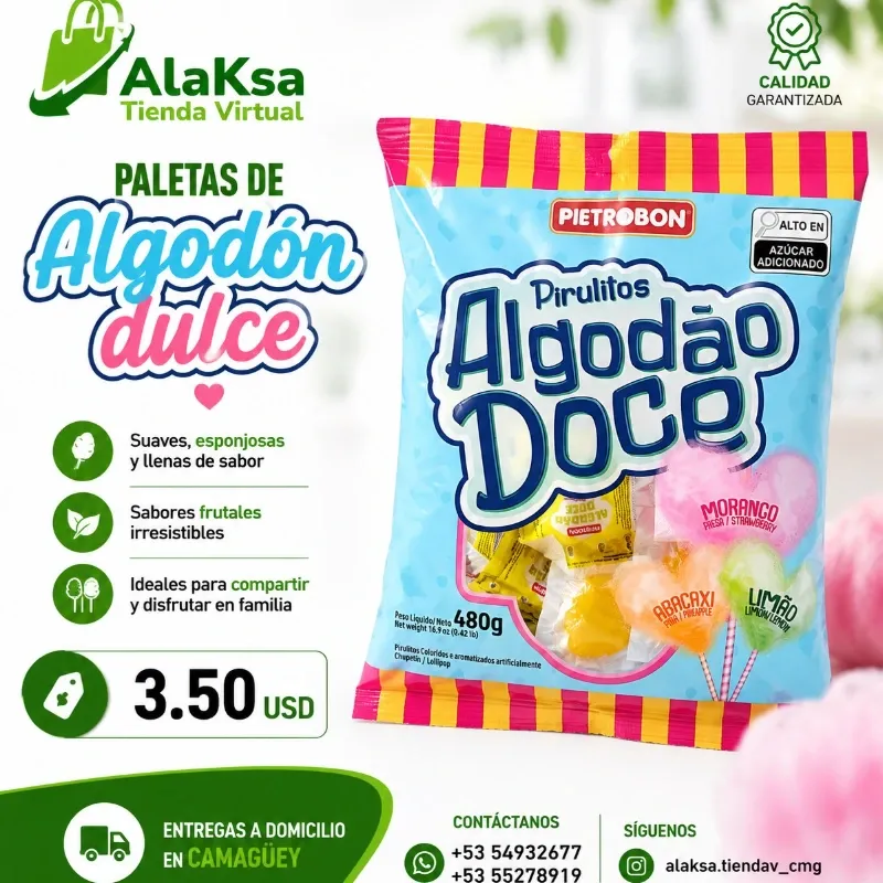 🍭 Paletas de Algodón dulce- 480g-