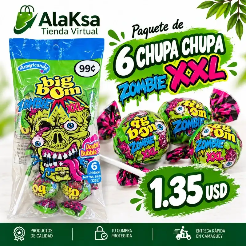 Paquete de 6 Chupa chupa XXL- Zombi -