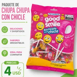 Paquetes de chupa chupa con chicle 480g
