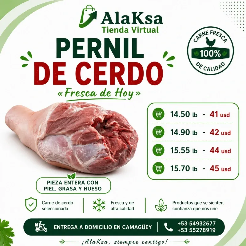 Pernil de cerdo 🐷- Carne Fresca- 14.90 lb