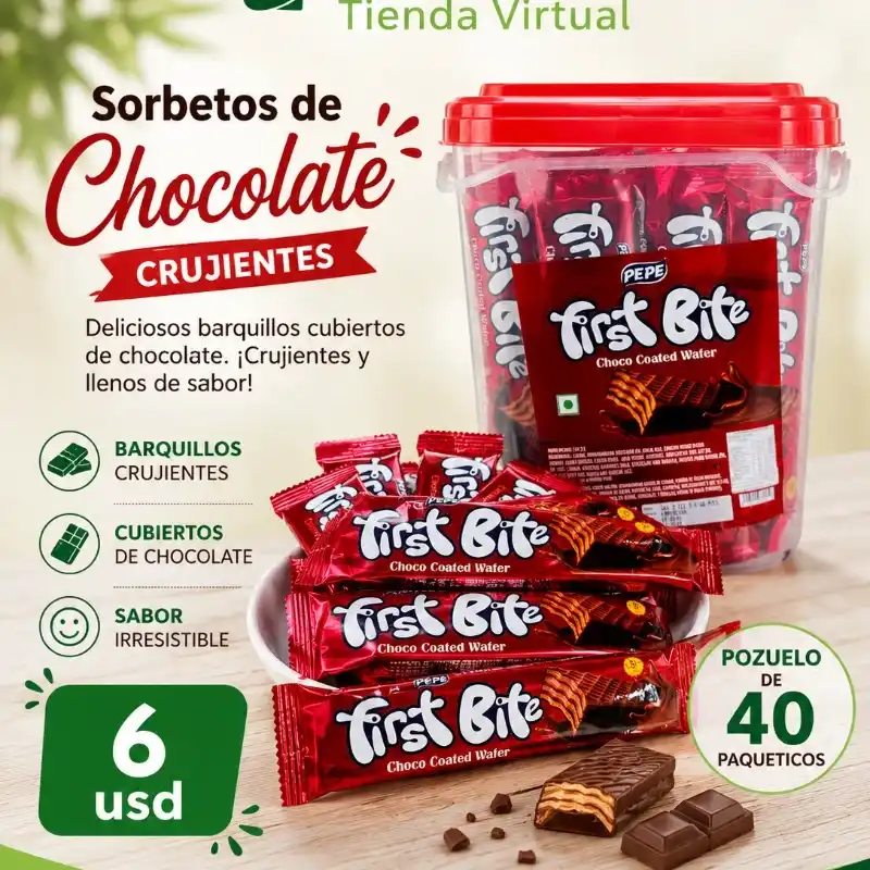 Pozuelo de 40 Paqueticos de Sorbetos de Chocolate 🍫-