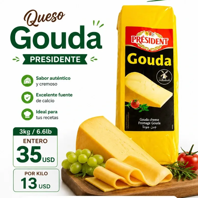 Queso Gouda Presidente -3kg/6.6lb-