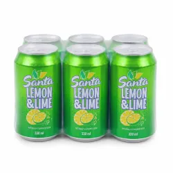 🧃 Refresco Santa Limón – Pack de 6 latas (330ml) -