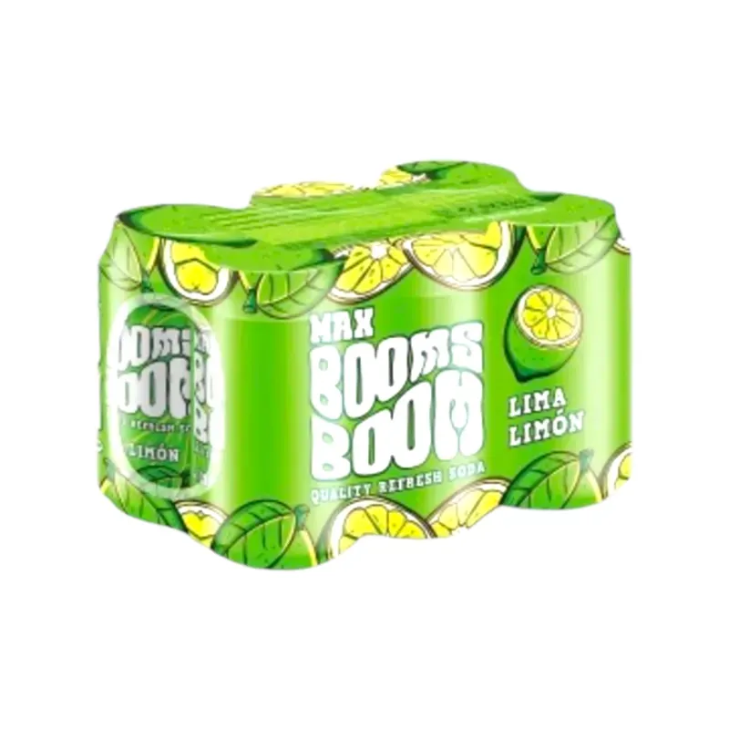 🧃 Refresco Boom Limón – Pack de 6 latas (330ml) -