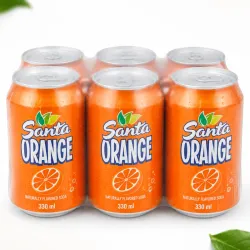   🧃 Refresco Santa Naranja 🍊– Pack de 6 latas (330ml)  - 