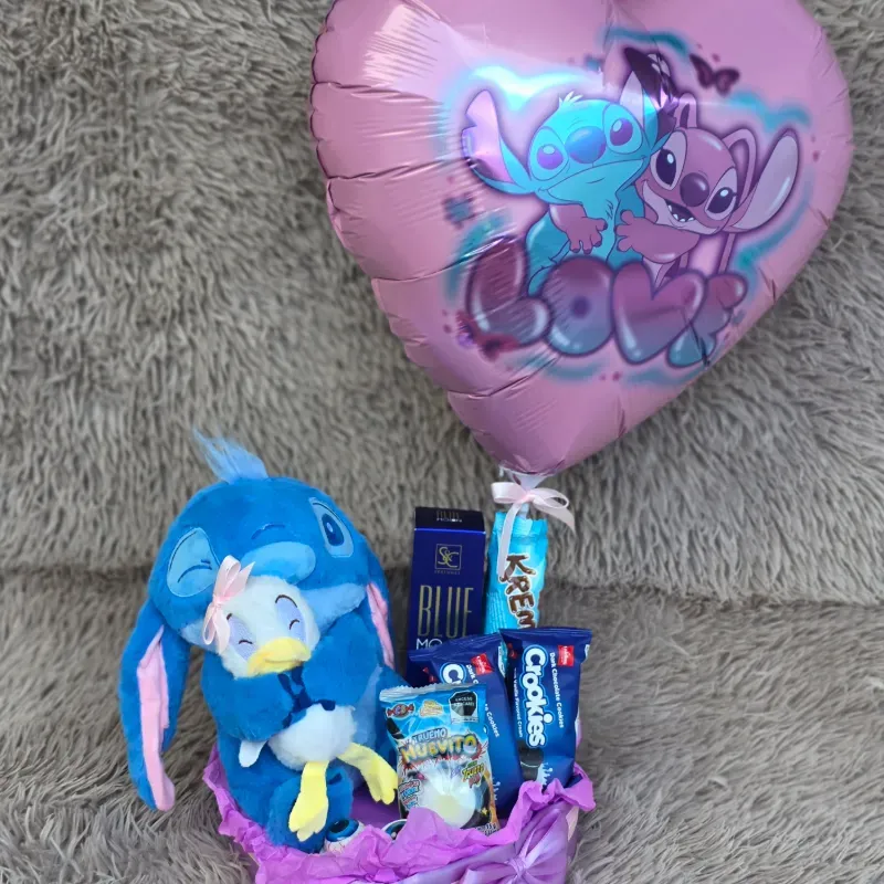 🎁- Regalo con Stich, Globo🎈y Chuches 🎀