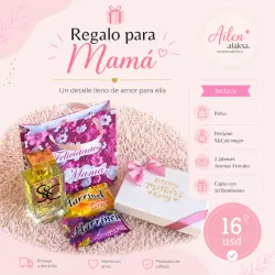 🎁Regalo para Mamá ( incluye Bolsa, Perfume S&C, 2 jabones frutales y cajita con 10 Bombones