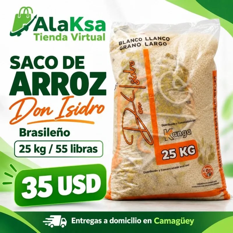 🌾Saco de Arroz Brasileño -25kg/55lb- Don Isidro