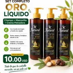 Set Completo Oro Líquido (Champú + Mascarilla + Crema Peinadora)