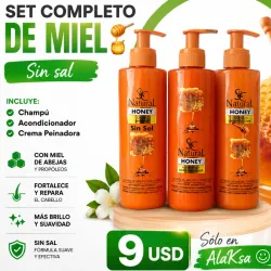 Set de Miel 🍯 ( Champú + Acondicionador + Crema Peinadora)