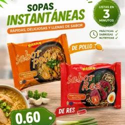 Sopas Instantáneas (De pollo y Res) -