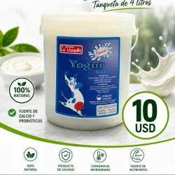 Tanqueta de yogurt Natural - 4 litros - «La Finquita»