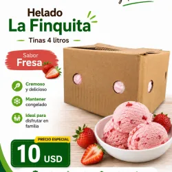 🍨- Tina de Helado Sabor Fresa «La Finquita» 4 litros - 