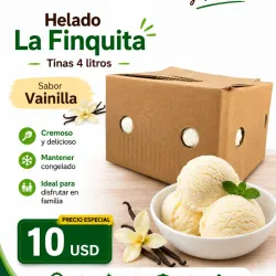🍨- Tina de Helado Sabor vainilla - «La Finquita» 4 litros - 