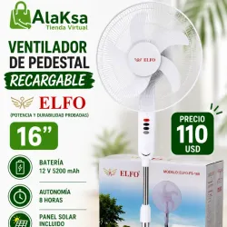 🎡- Ventilador de Pedestal RECARGABLE- Elfo - 16 "